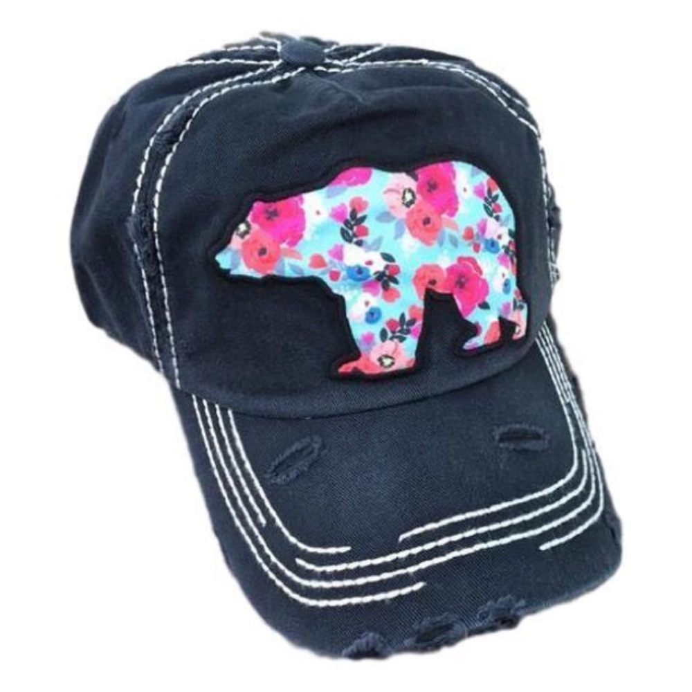 Floral mama bear hat